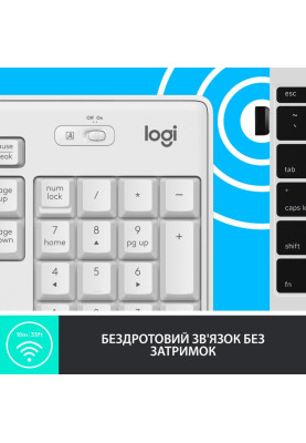 Комплект (клавіатура + миша) Logitech MK295 Silent Off-White UA (920-009824)