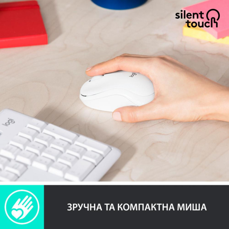 Комплект (клавіатура + миша) Logitech MK295 Silent Off-White UA (920-009824)