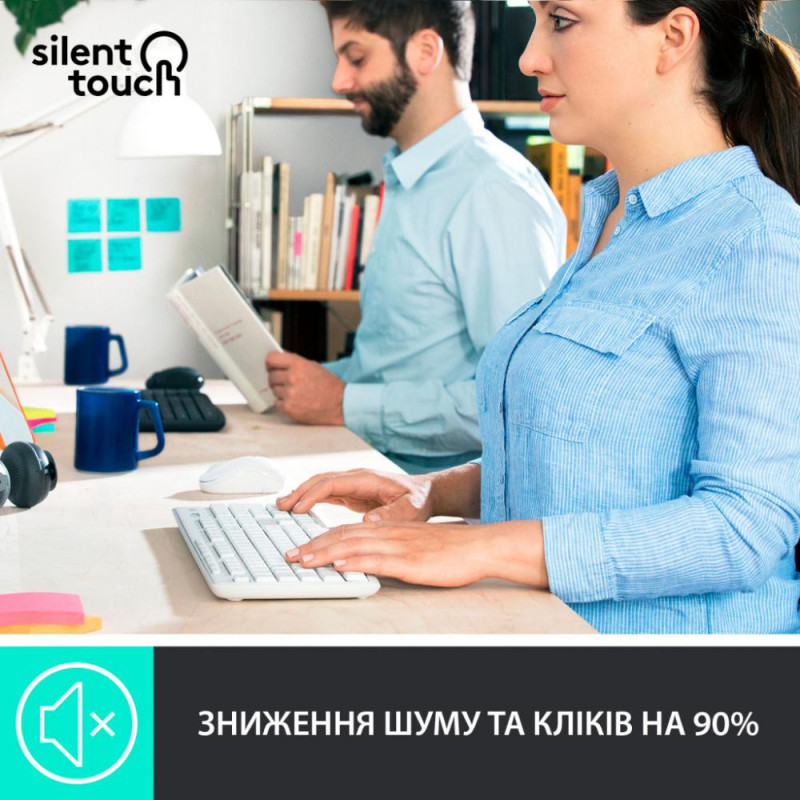Комплект (клавіатура + миша) Logitech MK295 Silent Off-White UA (920-009824)