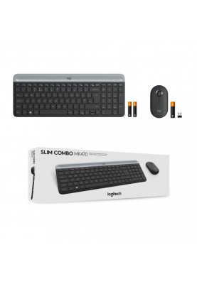 Комплект (клавіатура + миша) Logitech MK470 Wireless Slim Graphite UA (920-009204)