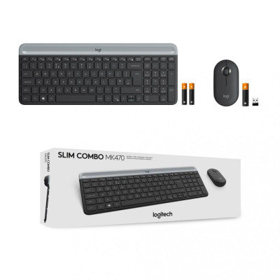 Комплект (клавіатура + миша) Logitech MK470 Wireless Slim Graphite UA (920-009204)