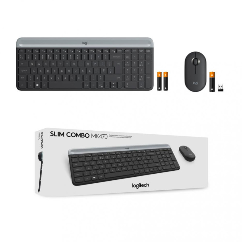 Комплект (клавіатура + миша) Logitech MK470 Wireless Slim Graphite UA (920-009204)