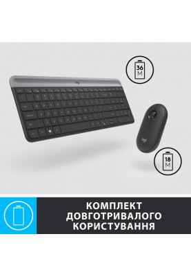 Комплект (клавіатура + миша) Logitech MK470 Wireless Slim Graphite UA (920-009204)
