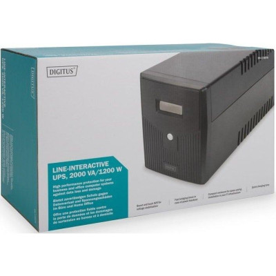 Лінійно-інтерактивний ДБЖ Digitus Line-Interactive 2000VA/1200W LCD 4xSchuko RJ45 RS232 USB (DN-170076)