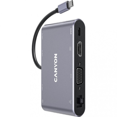 Мультипортовий адаптер Canyon 8 port USB-C Hub DS-14 (CNS-TDS14)