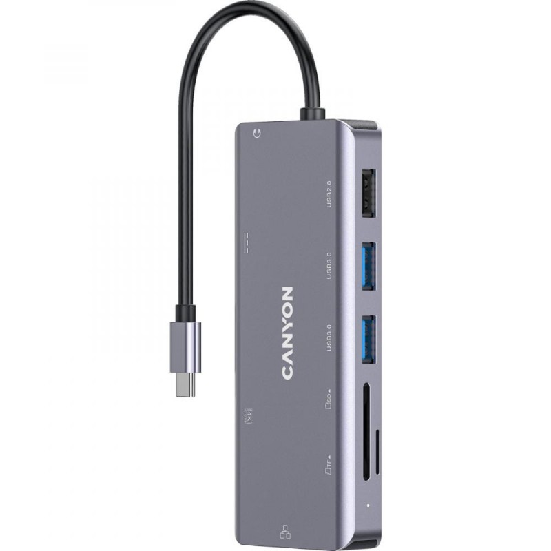 Мультипортовий адаптер Canyon 9 Port USB-C Hub DS-11 (CNS-TDS11)