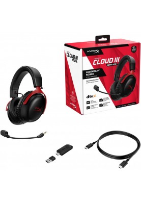 Навушники з мікрофоном HyperX Cloud III Wireless Black/Red (77Z46AA)