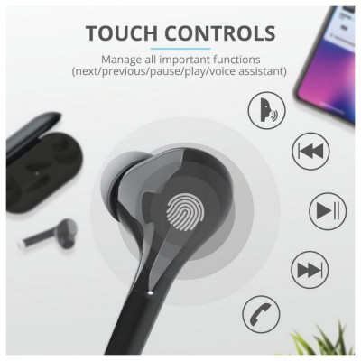 Навушники TWS Trust Nika Touch True Wireless Mic Black (23554)