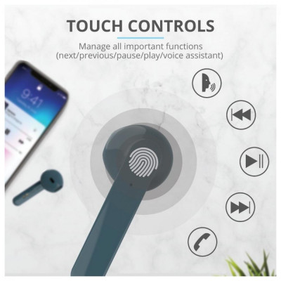 Навушники TWS Trust Primo Touch True Wireless Mic Blue (23780)