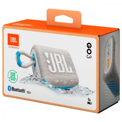 Портативна колонка JBL Go 3 Eco White (JBLGO3ECOWHT)