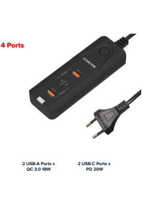 Зарядний пристрій Canyon H-10 Wall charger (CNE-CHA10B)