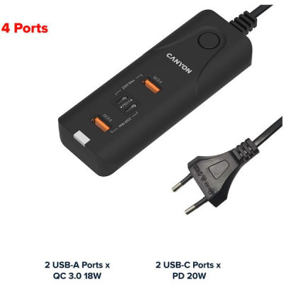 Зарядний пристрій Canyon H-10 Wall charger (CNE-CHA10B)