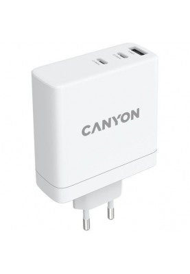 Зарядний пристрій Canyon H-140-01 GaN PD 140W QC 3.0 30W White (CND-CHA140W01)