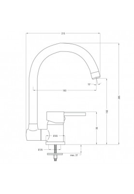 Змішувач для кухонного миття Deante Aster BCA 061M