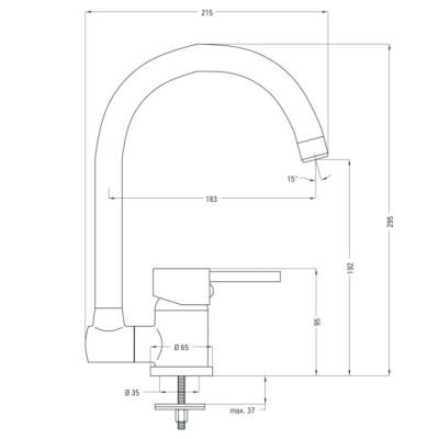 Змішувач для кухонного миття Deante Aster BCA 061M