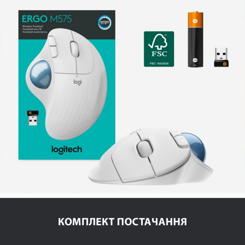 Трекбол Logitech Ergo M575 Bluetooth Offwhite (910-005870)