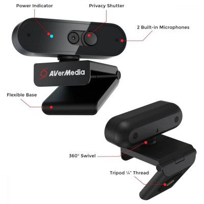 Вебкамера AVerMedia Live Streamer CAM PW310P Full HD Black (40AAPW310AVS)