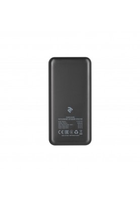 Зовнішній акумулятор (павербанк) 2E 20000mAh, PD+QC 3.0 18W, black (2E-PB2004PD-BLACK)