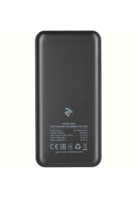 Зовнішній акумулятор (павербанк) 2E PB2004 20000mAh Type-C Black (2E-PB2004-BLACK)