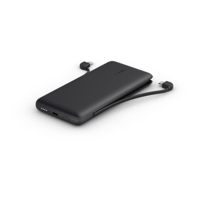 Зовнішній акумулятор (павербанк) Belkin Power Bank 10000mAh 23W integrated cables Black (BPB006BTBLK)