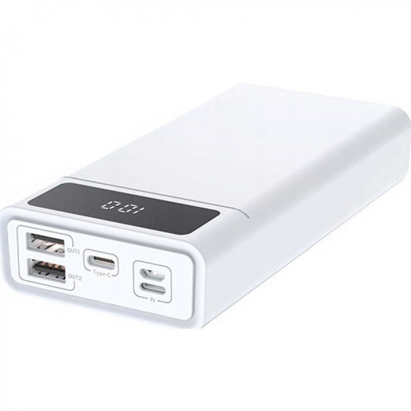 Зовнішній акумулятор (павербанк) BLOW PB40A USB-C 2xUSB 40000 mAh White