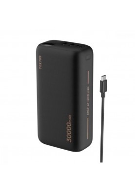 Зовнішній акумулятор (павербанк) Tecno Power Bank 30000mАh 22.5W Black (TPB-P302)