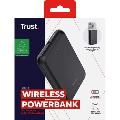 Зовнішній акумулятор (павербанк) Trust 5000mAh Magnetic Black (24877)