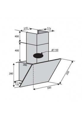 Витяжка похила Ventolux MODENA 60 BK (950) TC