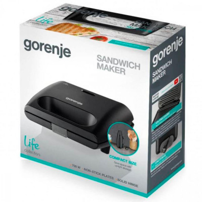 Мультимейкер (Бутербродниця-Вафельниця-Гриль) Gorenje SM703GCB Мультимейкер (Бутербродниця-Вафельниця-Гриль) Gorenje SM703GCB
