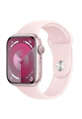 Смарт-годинник Apple Watch Series 9 GPS 45mm Pink Aluminum Case w. Light Pink Sport Band - M/L (MR9H3)