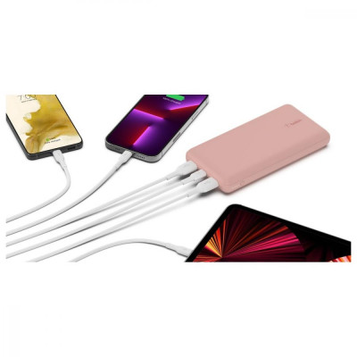 Зовнішній акумулятор (павербанк) Belkin 20000mAh 15W Dual USB-A, USB-C Rose Gold (BPB012BTRG)