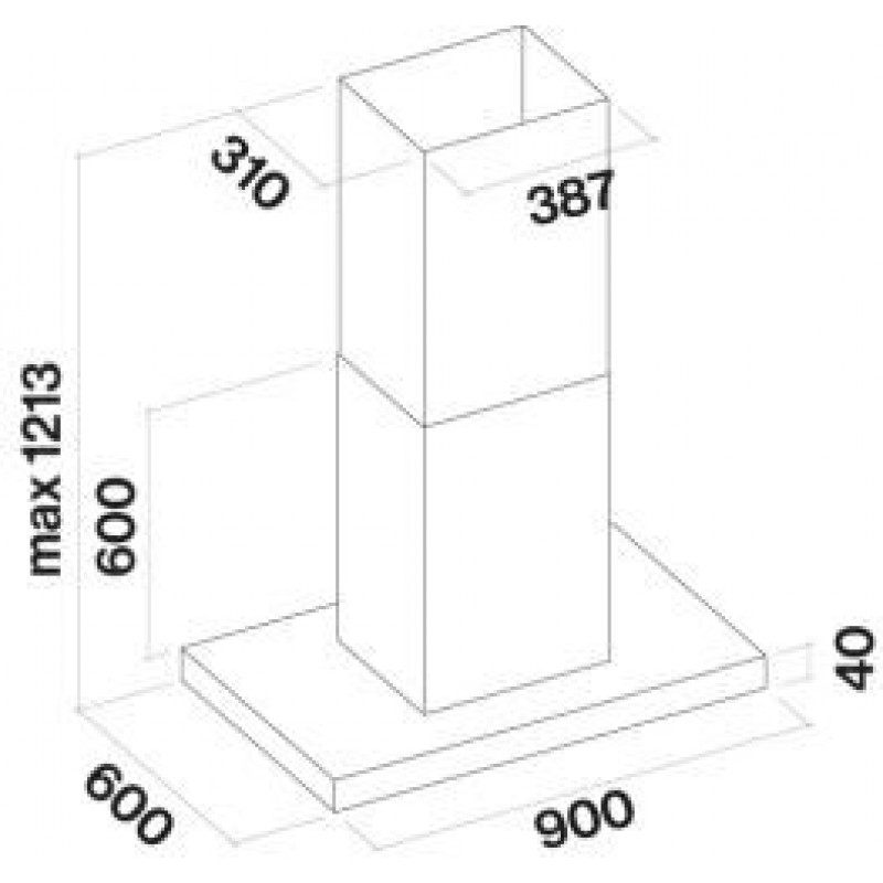 Витяжка Т-подібна Falmec LUMEN Isola 90 (800) (CLUI90.E10P2#NEUI490F)