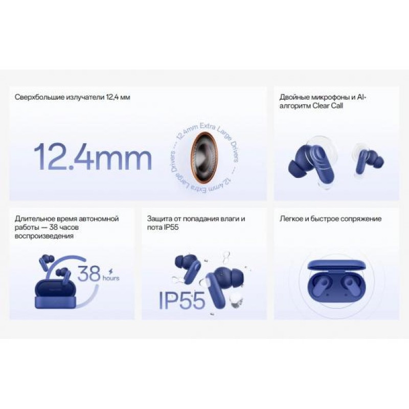 Навушники TWS OnePlus Nord Buds 2R Triple Blue