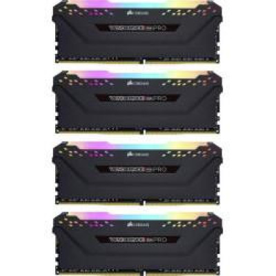 Пам'ять для настільних комп'ютерів Corsair 32GB (4x8GB) DDR4 3600MHz Vengeance RGB Pro Black (CMW32GX4M4D3600C16)