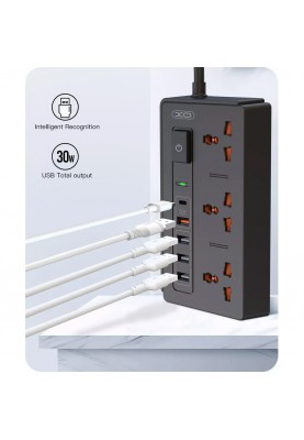 Фільтр мережі XO WL06 PD+QC+3U 30W Black