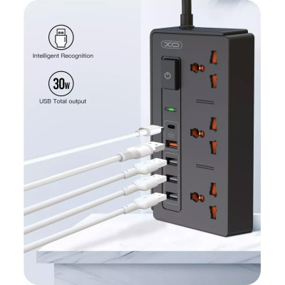 Фільтр мережі XO WL06 PD+QC+3U 30W Black