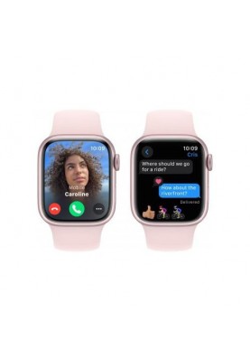 Смарт-годинник Apple Watch Series 9 GPS 41mm Pink Aluminum Case w. Light Pink Sport Band - M/L (MR943)