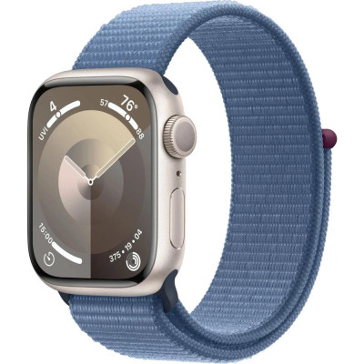Смарт-годинник Apple Watch Series 9 GPS 41mm Starlight Aluminum Case w. Winter Blue Sport Loop (MR9K3)