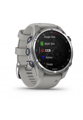 Смарт-годинник Garmin Descent Mk3 43 mm Stainless Steel with Fog Gray Silicone Band (010-02753-04/03