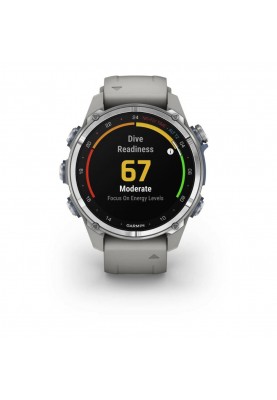 Смарт-годинник Garmin Descent Mk3 43 mm Stainless Steel with Fog Gray Silicone Band (010-02753-04/03