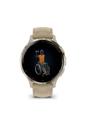 Смарт-годинник Garmin Venu 3S Soft Gold S. Steel Bezel w. French Gray Case and Leather Band (010-02785-55)