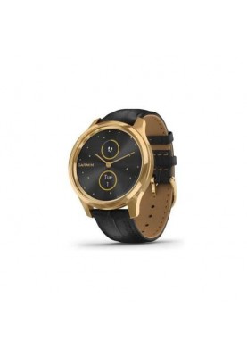 Смарт-годинник Garmin vivomove Luxe Pure Gold-Black Leather (010-02241-22)