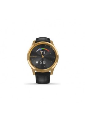 Смарт-годинник Garmin vivomove Luxe Pure Gold-Black Leather (010-02241-22)