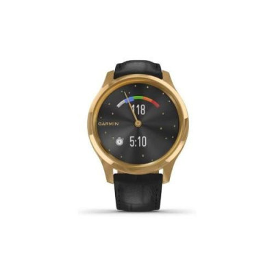 Смарт-годинник Garmin vivomove Luxe Pure Gold-Black Leather (010-02241-22)