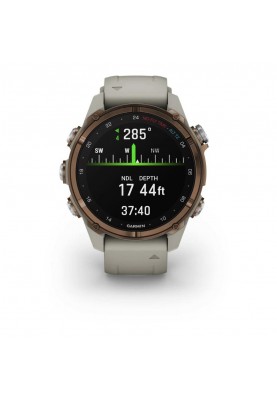 Спортивний годинник Garmin Descen Mk3i – 43 mm Bronze PVD Titanium with French Gray Silicone Band (010-02753-13/14)