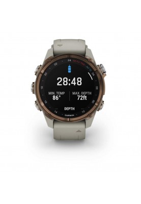 Спортивний годинник Garmin Descen Mk3i – 43 mm Bronze PVD Titanium with French Gray Silicone Band (010-02753-13/14)