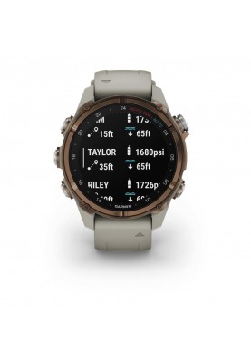 Спортивний годинник Garmin Descen Mk3i – 43 mm Bronze PVD Titanium with French Gray Silicone Band (010-02753-13/14)