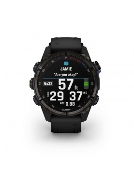 Спортивний годинник Garmin Descent Mk3i – 43 mm Carbon Gray DLC Titanium w. Black Silicone Band (010-02753-10/11)