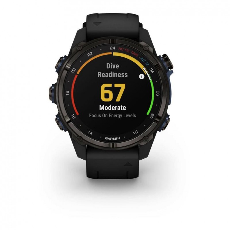 Спортивний годинник Garmin Descent Mk3i – 43 mm Carbon Gray DLC Titanium w. Black Silicone Band (010-02753-10/11)