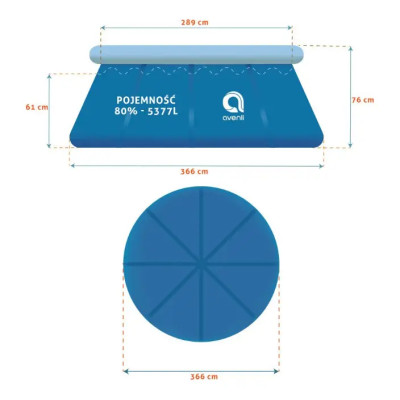 Басейн надувний Avenli 366х76 см 14в1